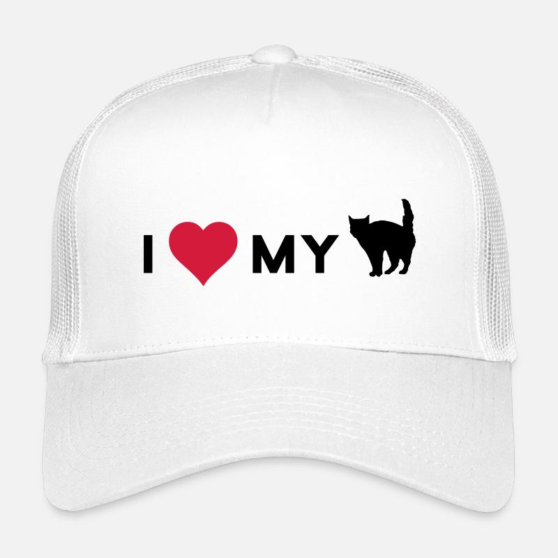 i love my cat - Kids’ Trucker Cap - white