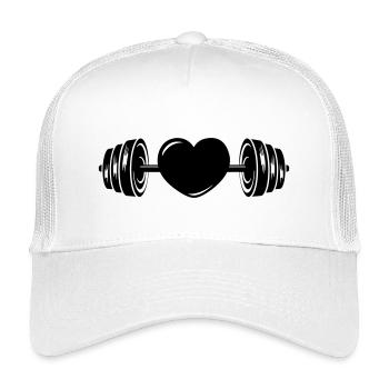 Hantel mit Herz - Kinder Trucker-Cap - Weiß - Vorne