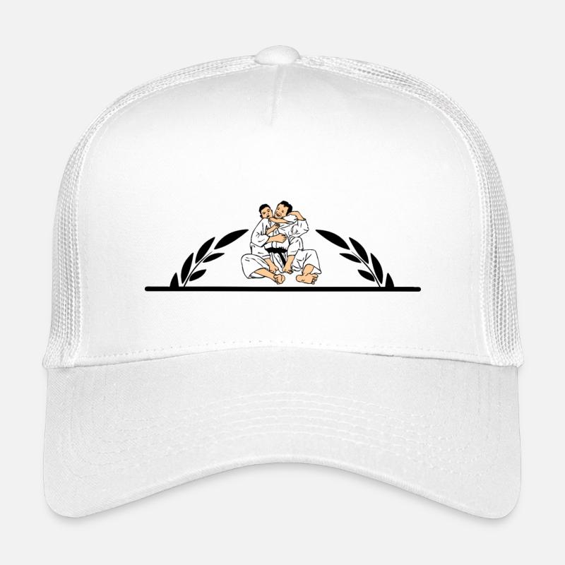 Judo Jiujitsu neck clamp with half laurel wreath Kids’ Trucker Cap