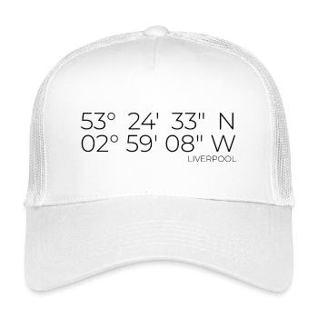 Koordinaten Liverpool England - Kinder Trucker-Cap - Weiß - Vorne