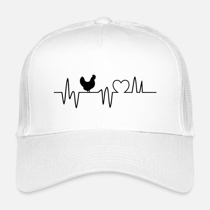 Poulet Coq Poule Heartbeat Poulets Fermier Fermier Casquette trucker enfant
