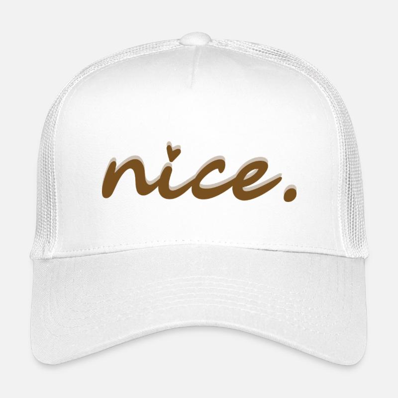 nice (brown with light shadow) - Kids’ Trucker Cap - white