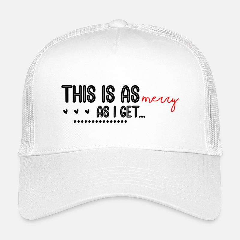 Merry Red Script Logo auf Schwarz Kinder Trucker-Cap