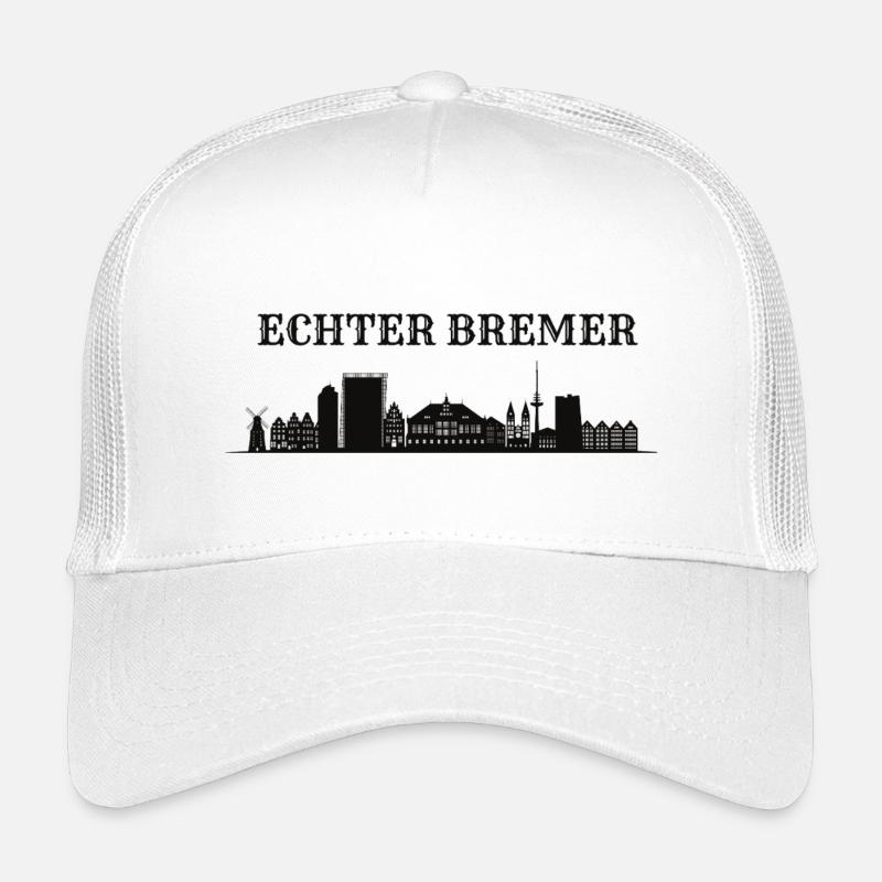 Silhouette de la véritable silhouette de la skyline de Brême Casquette trucker enfant