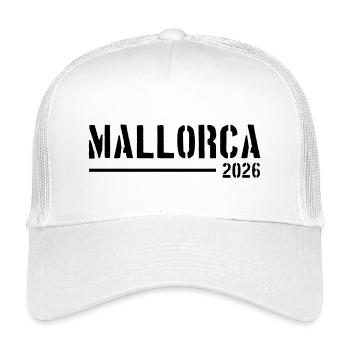 Mallorca 2026 Urlaub - Kinder Trucker-Cap - Weiß - Vorne