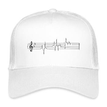 Musique Partitions Notes Battements de cœur Musiciens - Casquette trucker enfant - blanc - Devant