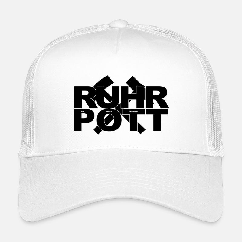 RUHRPOTT AUF KOHLE GEBOREN - Kinder Trucker-Cap - Weiß
