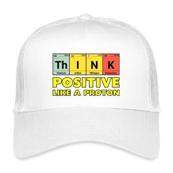 Denke Positiv, wie ein Proton - Kinder Trucker-Cap - Weiß - Vorne