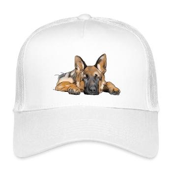 Schäferhund - Kinder Trucker-Cap - Weiß - Vorne