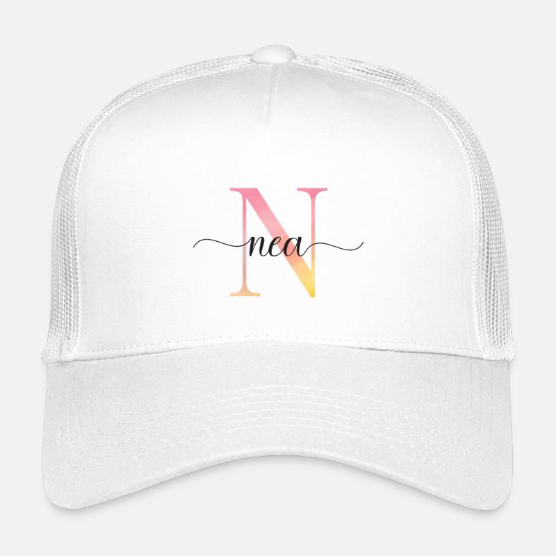 N | Monogramme | Nom | Nea |Aquarelle Casquette trucker enfant