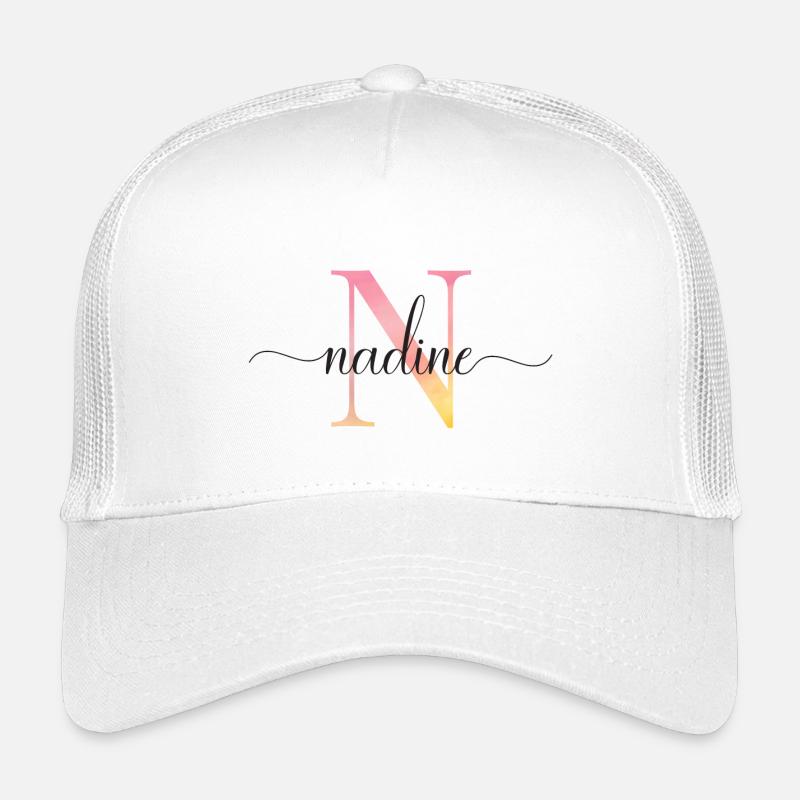 N | Monogram | Name | Nadine |Watercolor Kids’ Trucker Cap