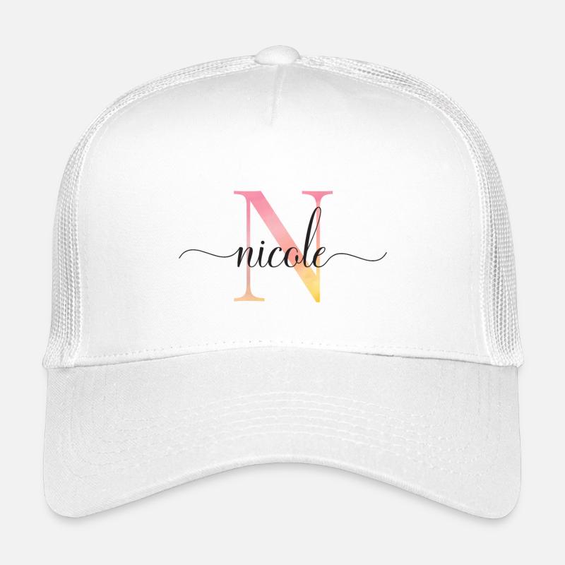 N | Monogram | Name | Nicole |Watercolor Kids’ Trucker Cap