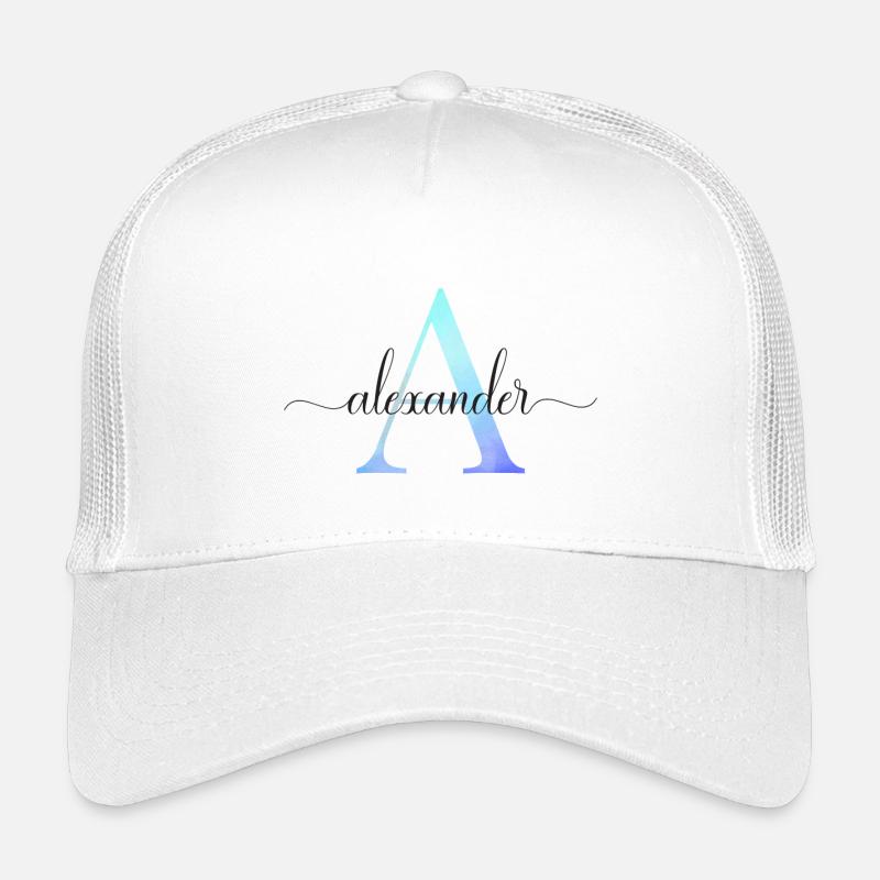 A| Monogramm | Name | Alexander | Watercolor Kinder Trucker-Cap