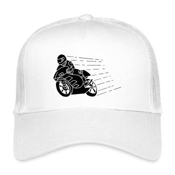 Schwarzer Biker und Geschwindigkeit - Kinder Trucker-Cap - Weiß - Vorne