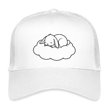 Schlafender Hase Wolke Outline Vektor - Kinder Trucker-Cap - Weiß - Vorne