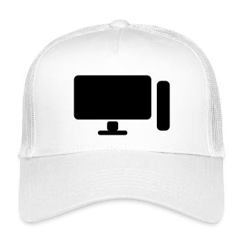 Minimal PC Setup Icon – Gamer Design - Kinder Trucker-Cap - Weiß - Vorne