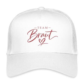 Team Bride Heart Script - Kids’ Trucker Cap - white - Front