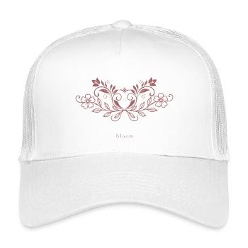 Feminine Floral Line Art Bloom - Kids’ Trucker Cap - white - Front