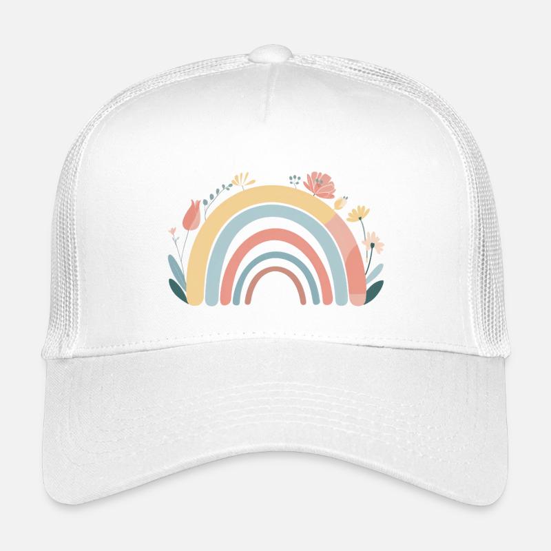 Rainbow Bohemian Floral – Retro-Pastellfarben Kinder Trucker-Cap