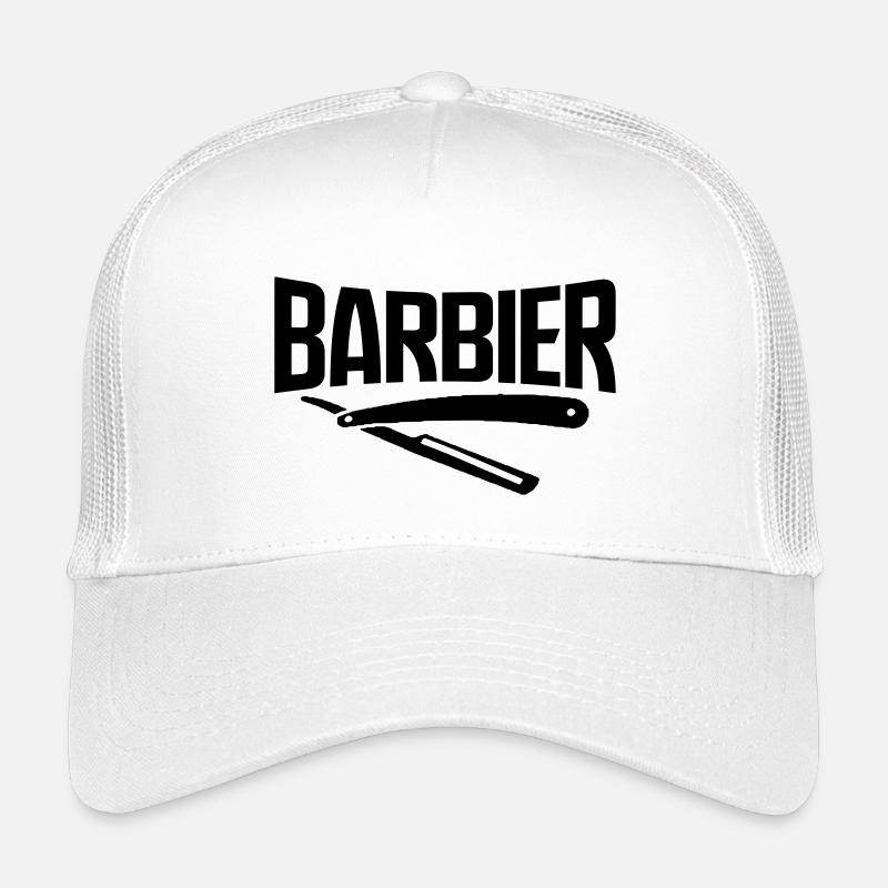 barbier barbier viking bart barbe coiffeur autocollant - Casquette trucker enfant - blanc