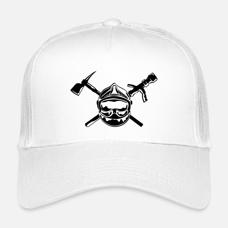 casque_pompier_hache et lance - Casquette trucker enfant - blanc