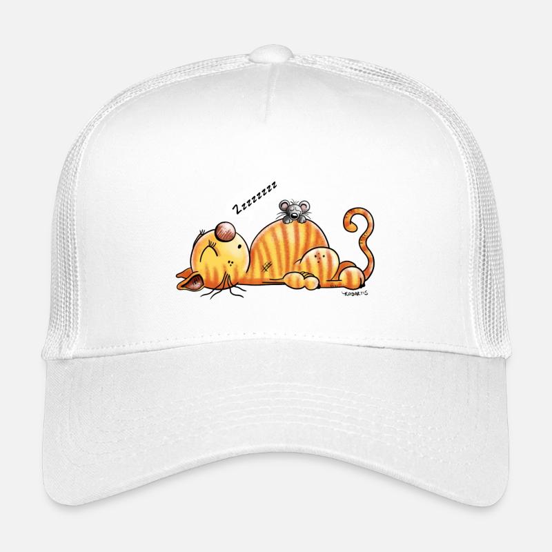 Schnarchende Katze und Maus - Comic - Fun Kinder Trucker-Cap