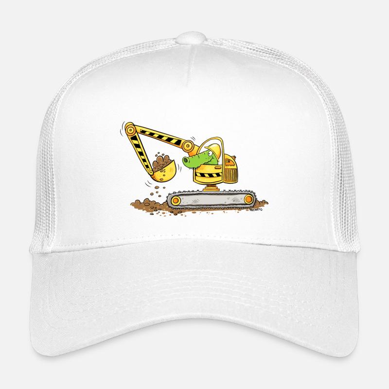 Bagger Mit Krokodil Baustelle Baggerfahrer Jungen Kinder Trucker-Cap