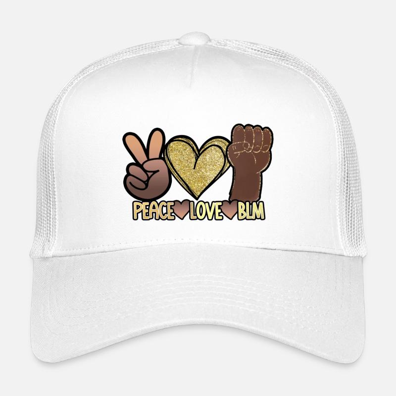 Peace Love BLM Black Lives Matter African Pride Kinder Trucker-Cap