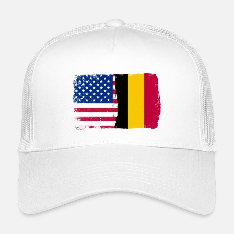 Grunge US Belgien Flagge Split Kinder Trucker-Cap