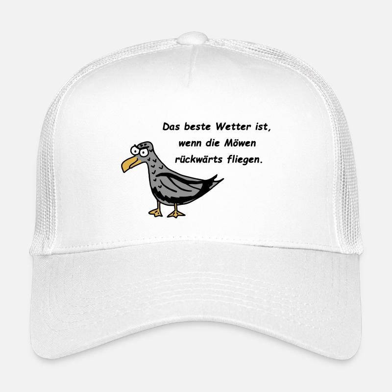 Möwe - Das beste Wetter ist, wenn die Möwen ... - Kinder Trucker-Cap - Weiß