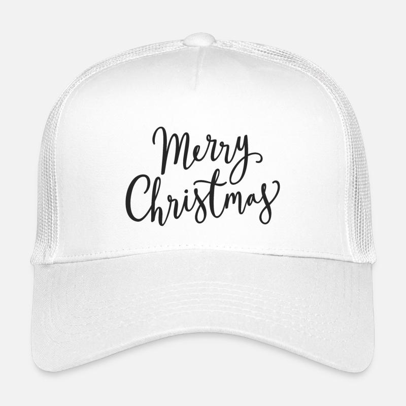 Merry Christmas Script Noir - Casquette trucker enfant - blanc