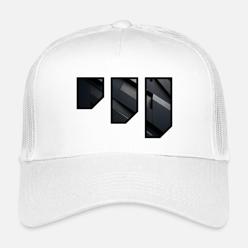 Geometrisches dunkles Fassadenmuster - Kinder Trucker-Cap - Weiß