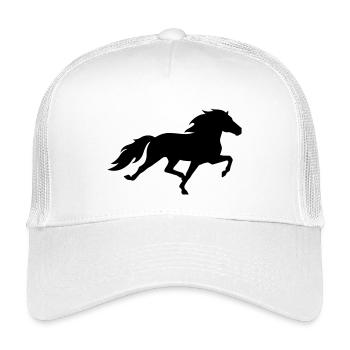 Islandpferd im Rennpass - Kinder Trucker-Cap - Weiß - Vorne