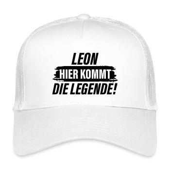 Leon hier kommt die Legende - Kinder Trucker-Cap - Weiß - Vorne