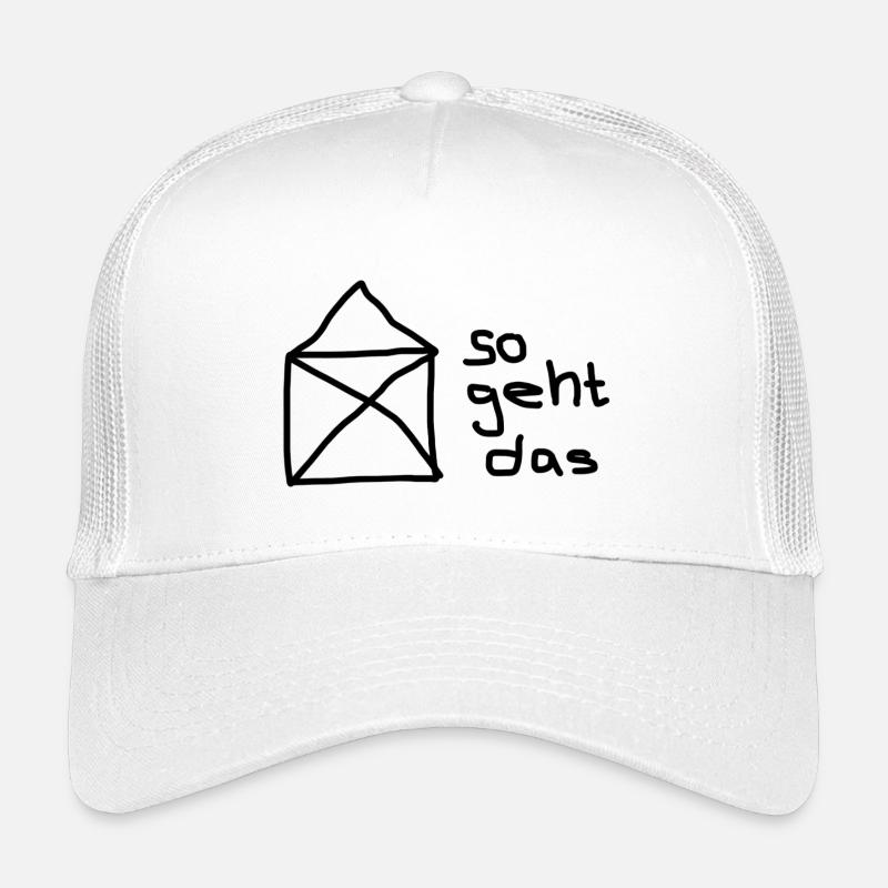 So geht das: Envelope Handlettering - Kinder Trucker-Cap - Weiß