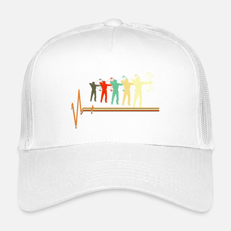 Bogenjagd-Herzschlag-Retro-Bogenschützen-Silhouette - Kinder Trucker-Cap - Weiß
