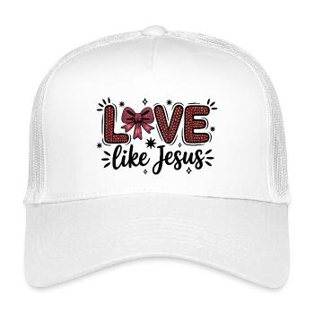 Love Like Jesus Heart Scripture Bow - Kids’ Trucker Cap - white - Front
