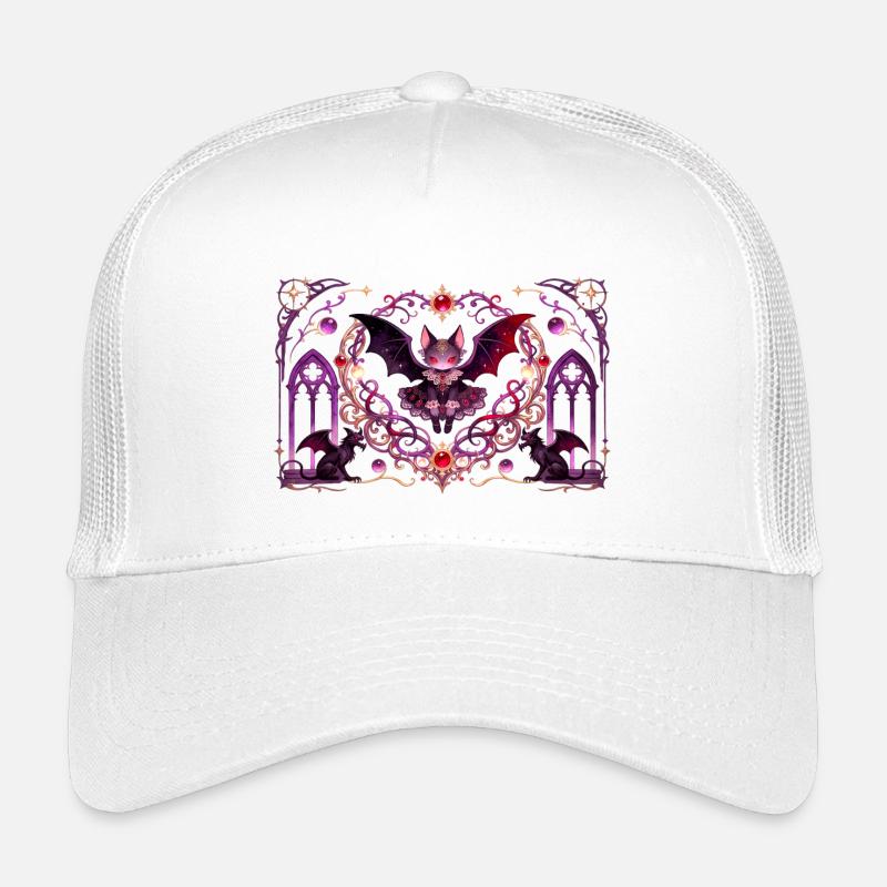 Gothic Vampire Cat Dark Fantasy Witchy Design Kids’ Trucker Cap