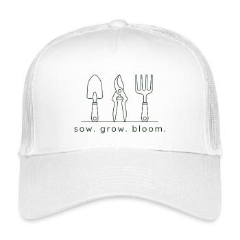 Sowing Growing Blooming – Gardening Tools - Kids’ Trucker Cap - white - Front