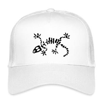 Gecko Skelett Design | Reptil Shirt Geschenkidee - Kinder Trucker-Cap - Weiß - Vorne