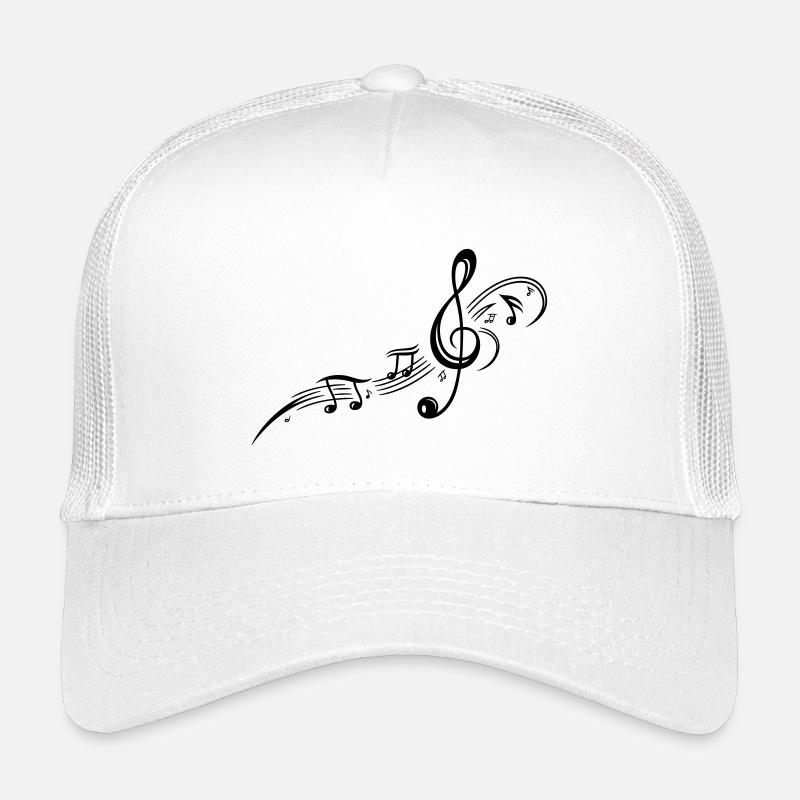 Clef with music notes, modern Tribal Tattoo Style. - Kids’ Trucker Cap - white