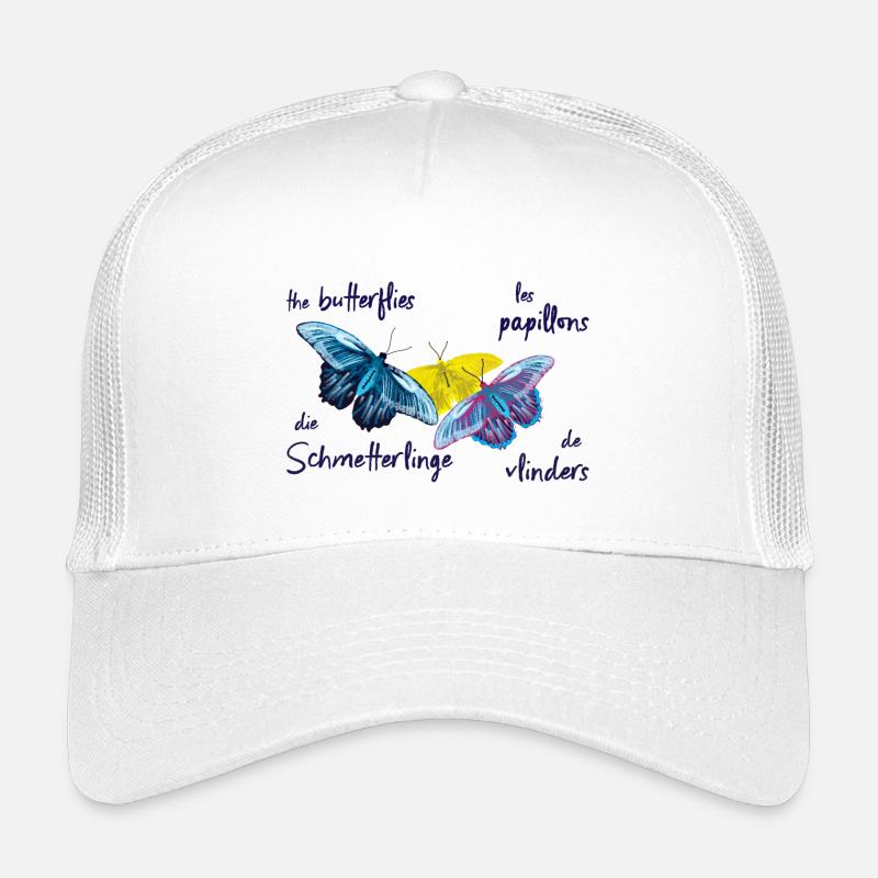 Bunte Schmetterlinge, 4 Sprachen Kinder Trucker-Cap