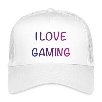 I Love Gaming Gradient Font - Kids’ Trucker Cap - white - Front