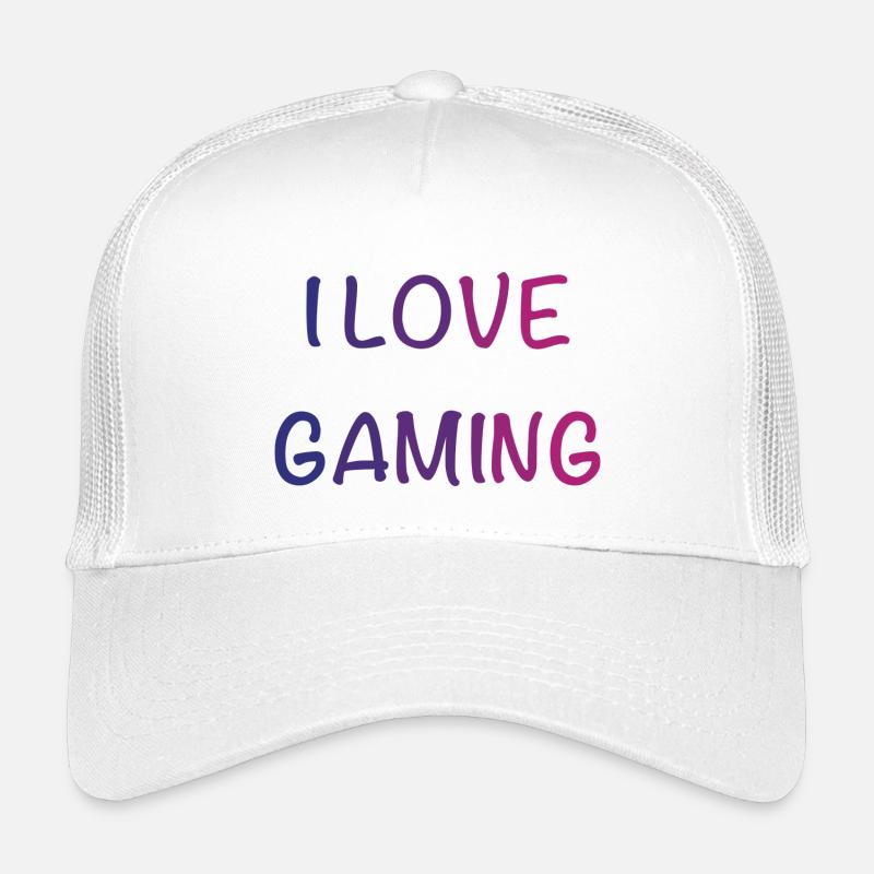 I Love Gaming Gradient Font Kids’ Trucker Cap