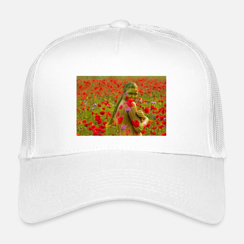 NatureArt ROTMOHN - Kinder Trucker-Cap - Weiß