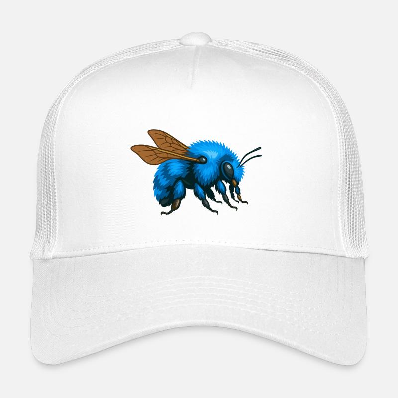 Blue bumblebee right Kids’ Trucker Cap