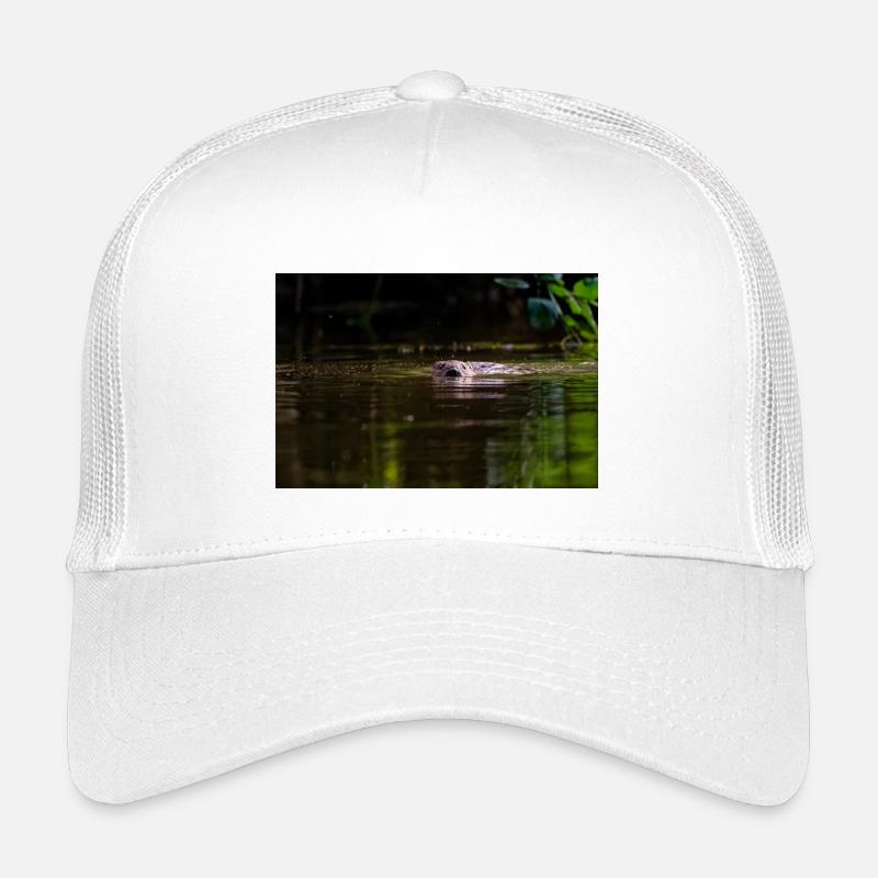 Beaver Swimming Toward Camera in Shallow Water Kids’ Trucker Cap