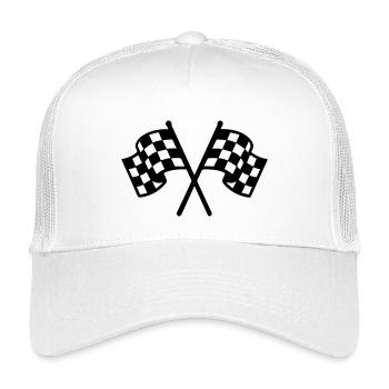 Icône du drapeau de course - Casquette trucker enfant - blanc - Devant