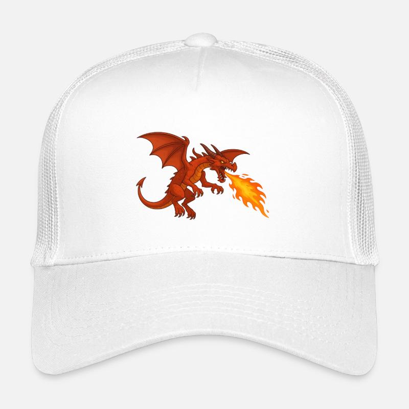 Feuer speiender Drache  - Illustration - Kinder Trucker-Cap - Weiß