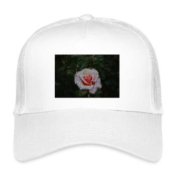 Mosaïque de roses dans le vert nuit - Casquette trucker enfant - blanc - Devant